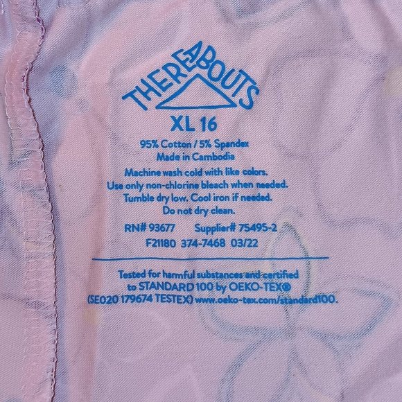 Girl's There Abouts Pink Floral Capri Leggings- Size XL (16) - Picture 3 of 3
